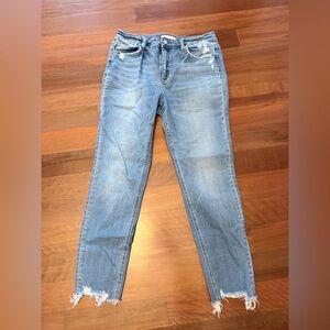 Flying Monkey Light Blue Distressed Ankle Jeans